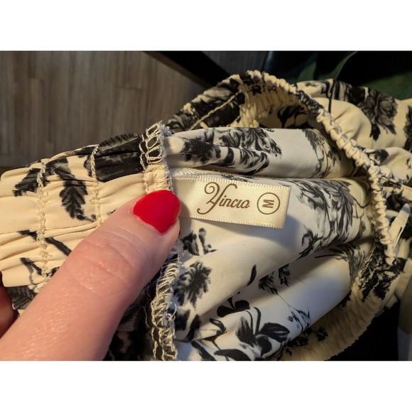 Womens black and white floral maxi skirt sz M - Picture 4 of 4